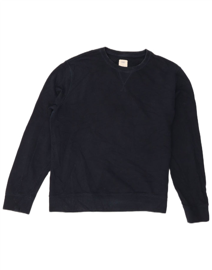 Marks & Spencer Sweat-shirt pour homme en coton bleu marine Taille L