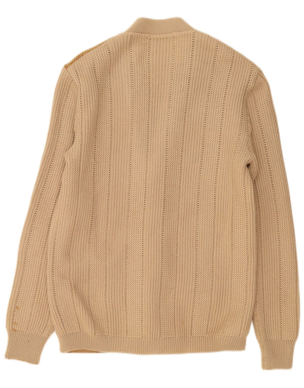 vintage Homme Cardigan Pull IT 50 Cuir Beige Moyen