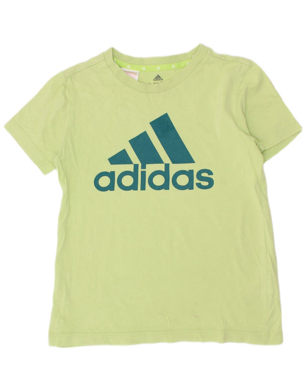 Adidas T-Shirt Graphique Garçon 9-10 Ans Vert Coton
