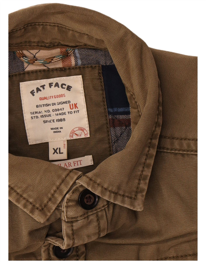 Fat Face Veste utilitaire coupe régulière pour homme UK 42 XL Marron Coton