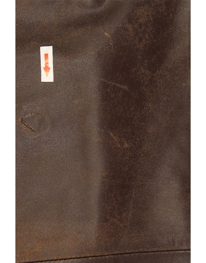 veste en cuir homme vintage UK 44 2XL Marron