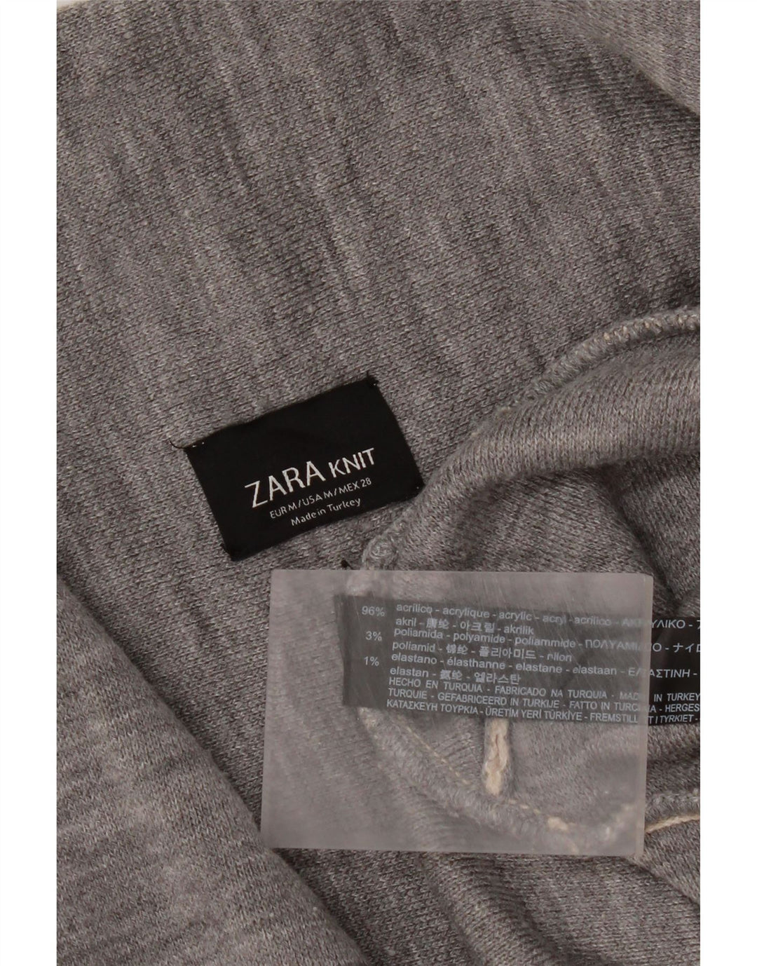 Zara Cardigan asymétrique pour homme UK 14 Beige moyen Colourblock