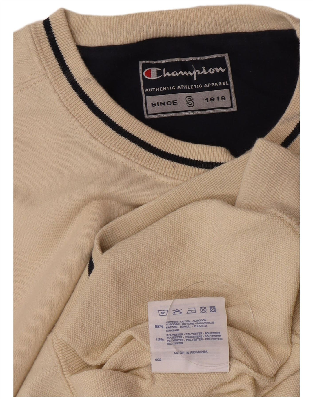 Champion Sweat-Shirt Homme Petit Coton Beige