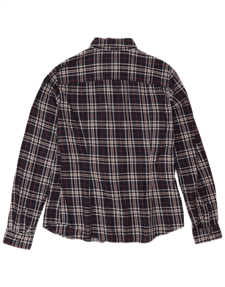 Massimo Dutti Chemise Femme EU 38 Petit Carreau Bleu Marine