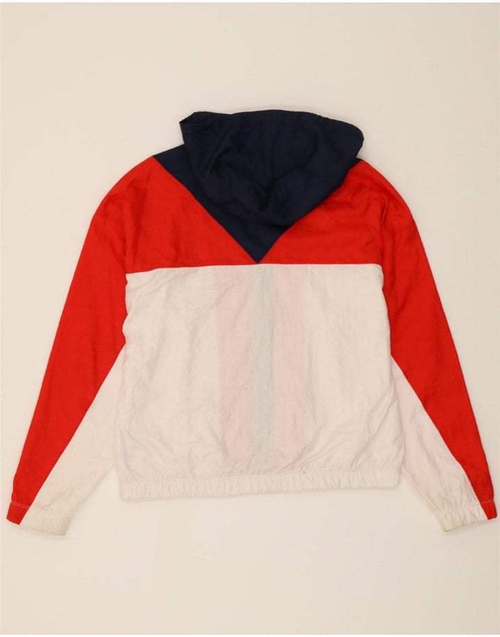 CHAMPION Womens Hooded Rain Jacket UK 16 Large White Colourblock Polyester Vintage Champion and Second-Hand Champion from Messina Hembry 