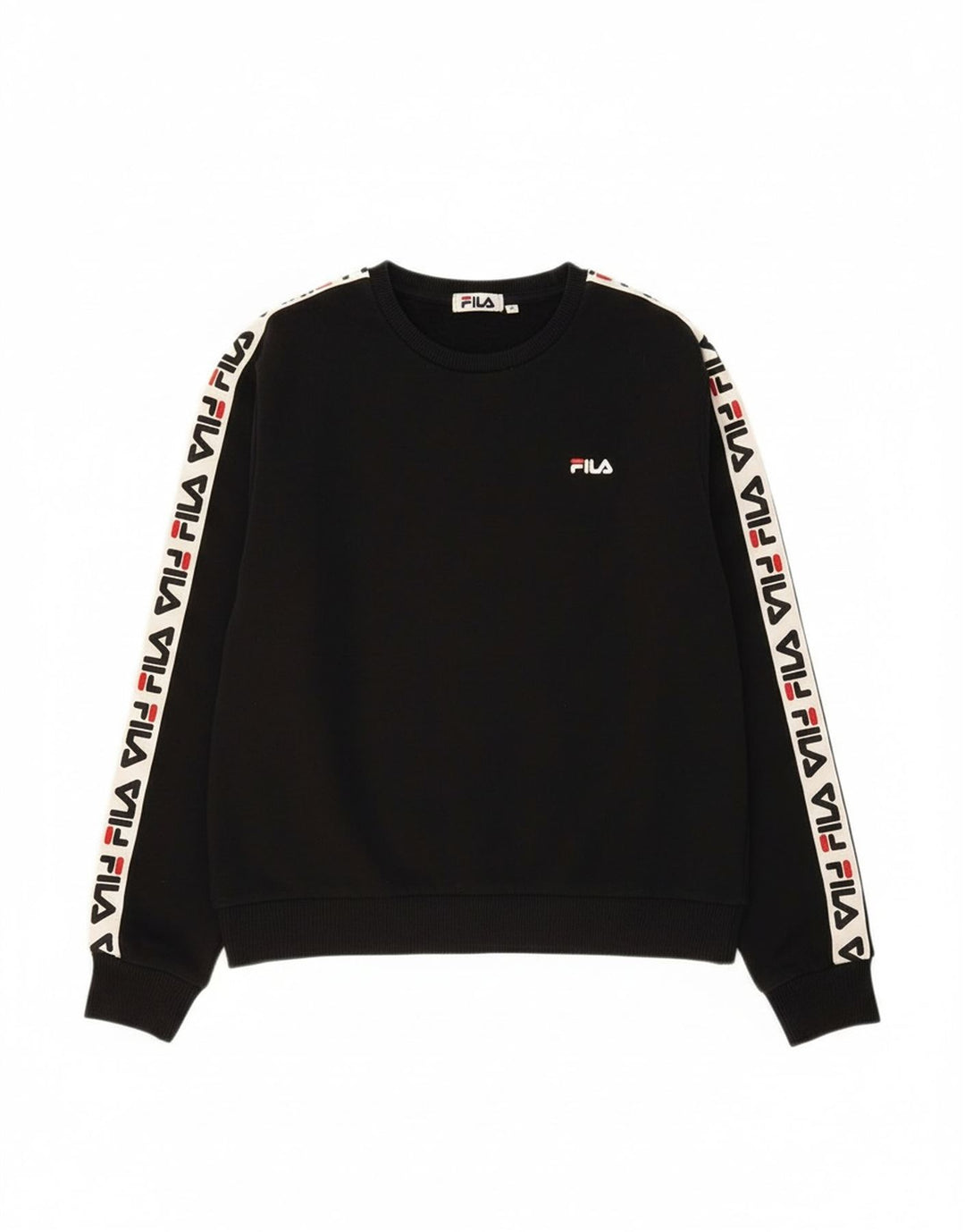 FILA Womens Oversized Sweatshirt Jumper UK 10 Small Black Colourblock