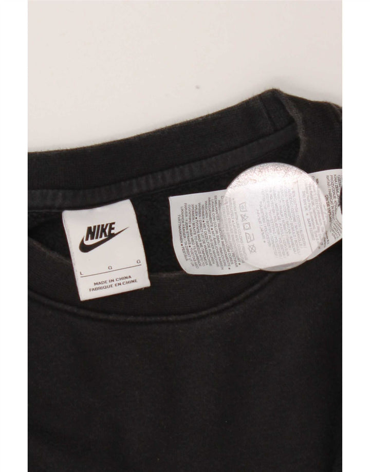 Nike Sweat-shirt pour homme en coton noir Taille L