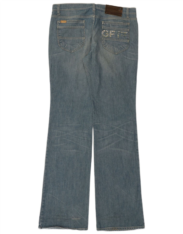 Gianfranco Ferre Jean bootcut graphique femme W31 L35 coton bleu