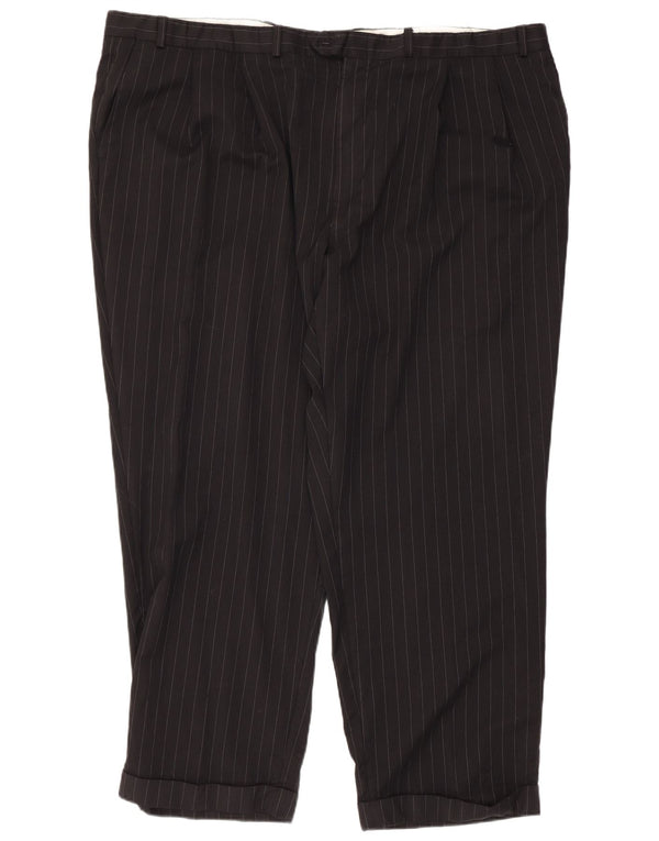 Ralph Lauren Pantalon de costume pour homme W48 L29 en laine à fines rayures noires