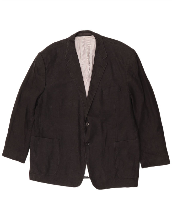 Marks & Spencer Veste blazer à 2 boutons pour homme UK 48 2XL Lin noir
