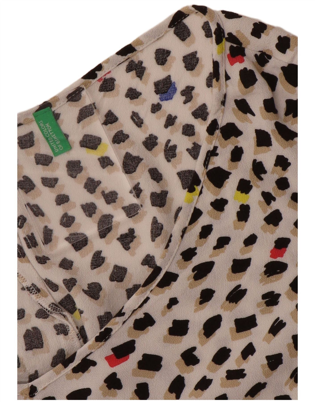 Benetton Chemisier Top UK 16 Large Multicolore À Pois Femme