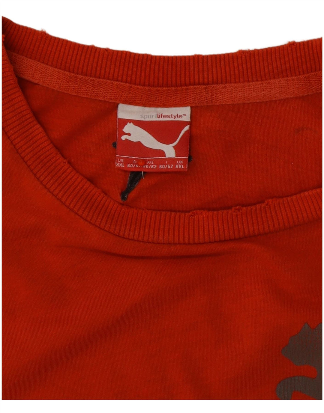 PUMA Mens Graphic T-Shirt Top 2XL Orange