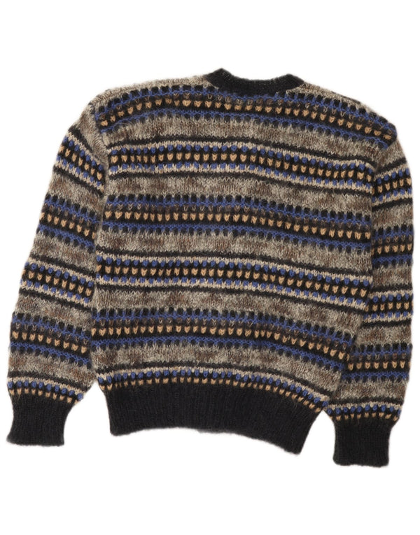 vintage Womens Cardigan Sweater UK 14 Moyen Multicolore Fair Isle