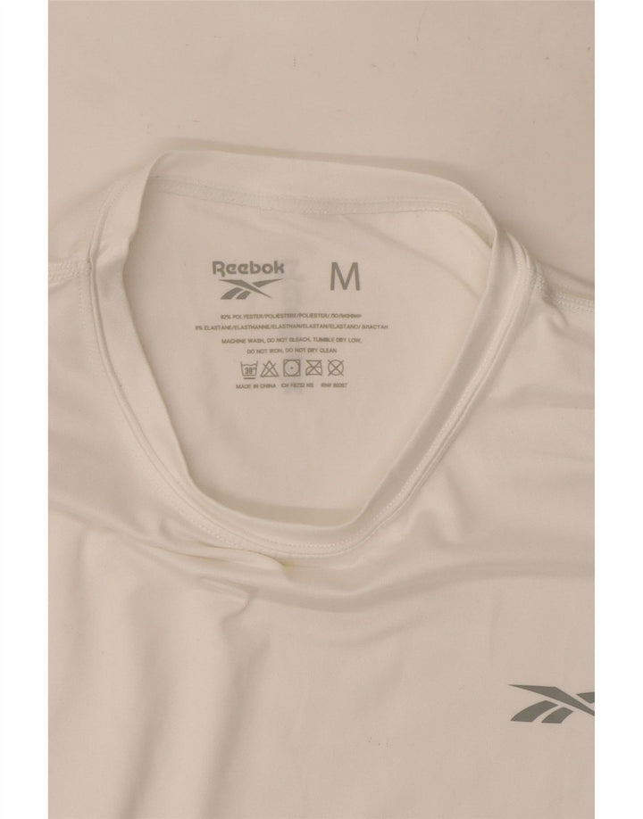 Reebok T-Shirt Homme Blanc Moyen Polyester