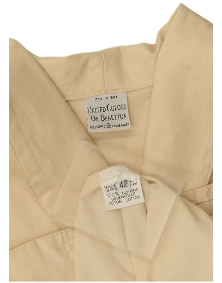 Benetton Pardessus Oversize Femme IT 42 Coton Beige Moyen