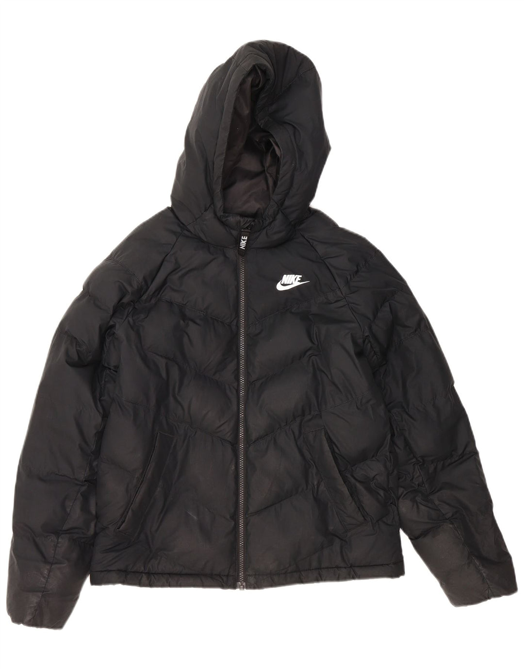 NIKE Veste matelassée à capuche pour garçon 12-13 ans Large Noir Polyester