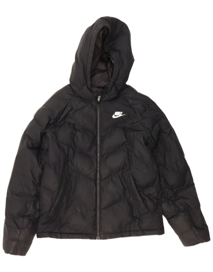 NIKE Veste matelassée à capuche pour garçon 12-13 ans Large Noir Polyester