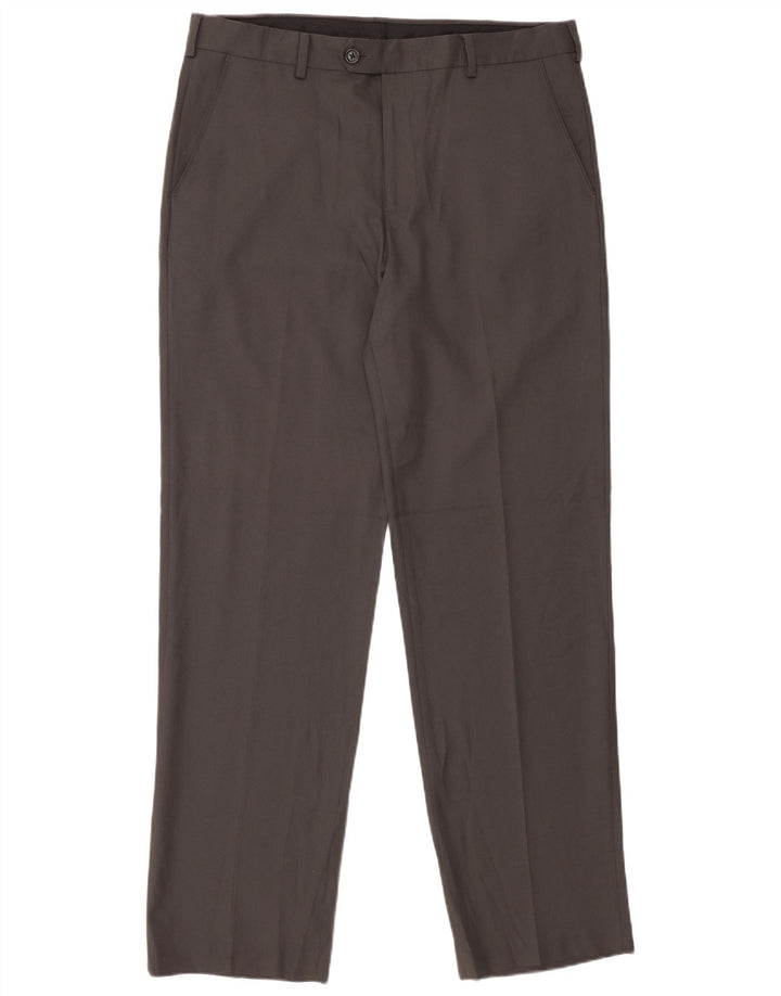 IZOD Pantalon de Costume Droit Homme W34 L32 Gris Polyester
