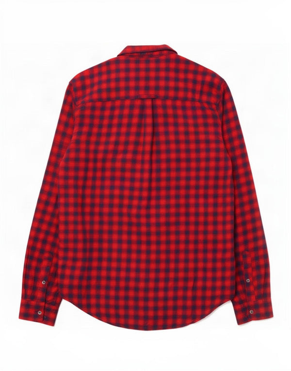 Superdry Chemise en flanelle pour femme UK 10 Small Rouge Vichy Viscose