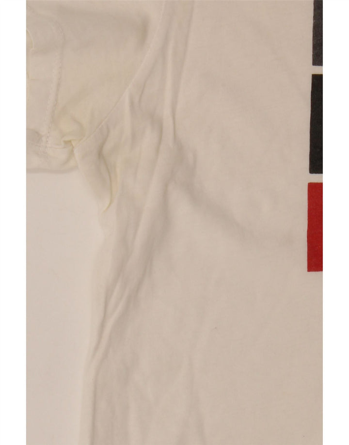 LEVI'S Womens Graphic T-Shirt Top UK 14 Medium White Cotton Vintage Levi's and Second-Hand Levi's from Messina Hembry 