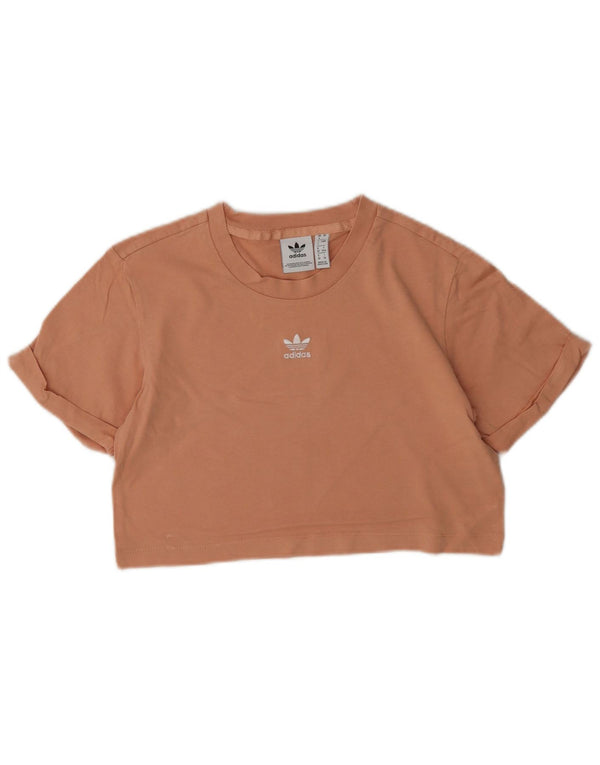 Adidas T-shirt court pour femme UK 4 XS Orange Coton