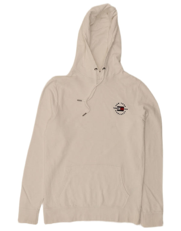 Tommy Hilfiger Pull à capuche pour homme Petit coton blanc
