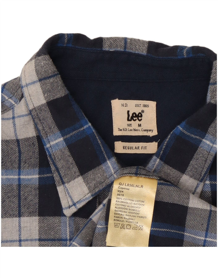 Lee Chemise Regular Fit en Flanelle Homme Bleu Moyen à Carreaux en Coton
