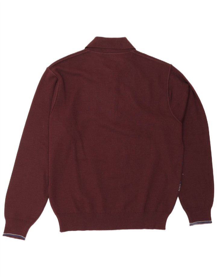 IL GRANCHIO Pull col polo pour homme en laine rayée marron