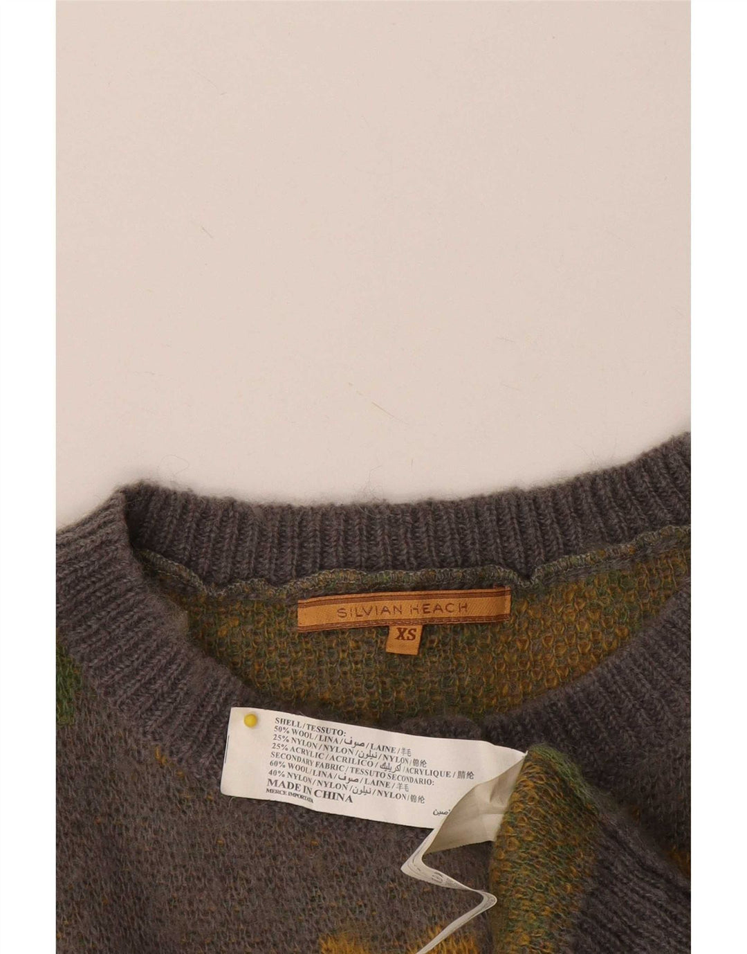 Silvian Heach Pull cardigan à motif abstrait pour femme UK 6 XS Gris