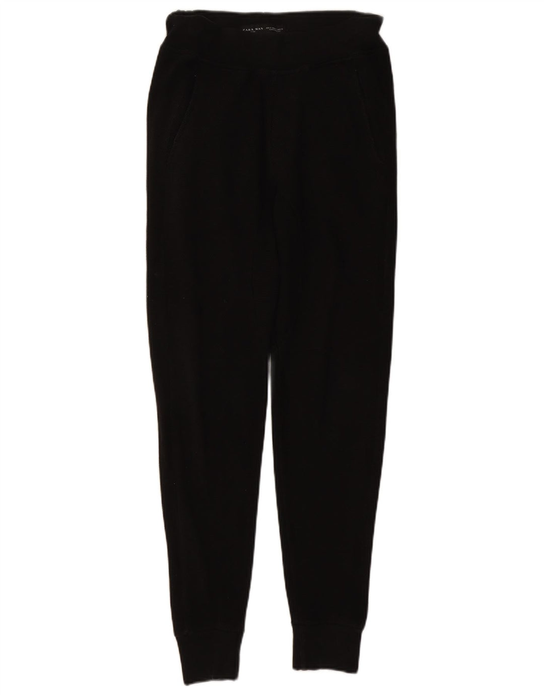 Pantalon De Survêtement Zara Homme Joggers Coton Noir Moyen