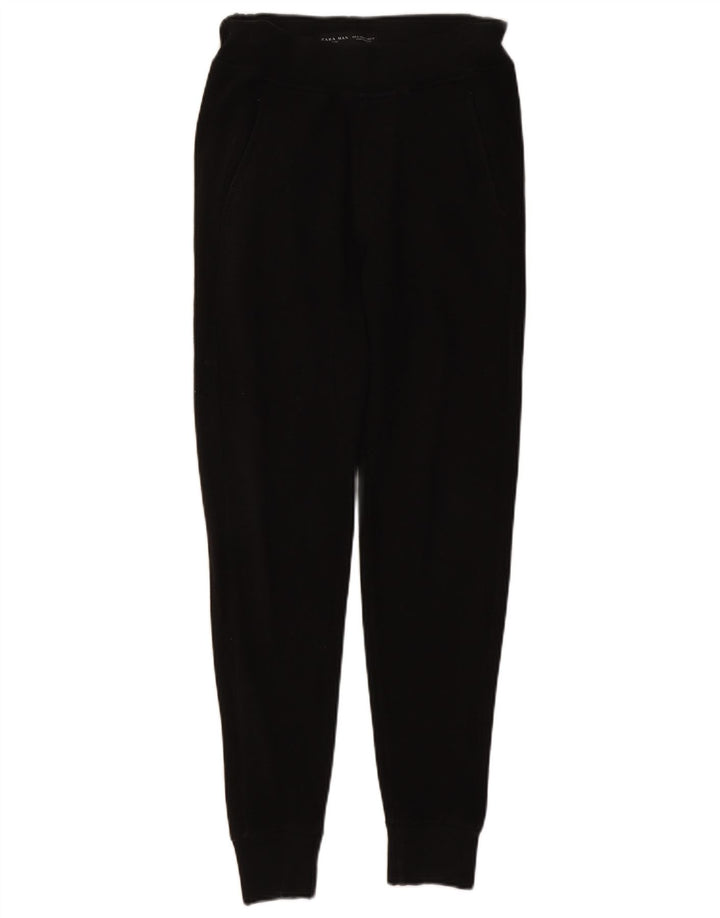 Pantalon De Survêtement Zara Homme Joggers Coton Noir Moyen