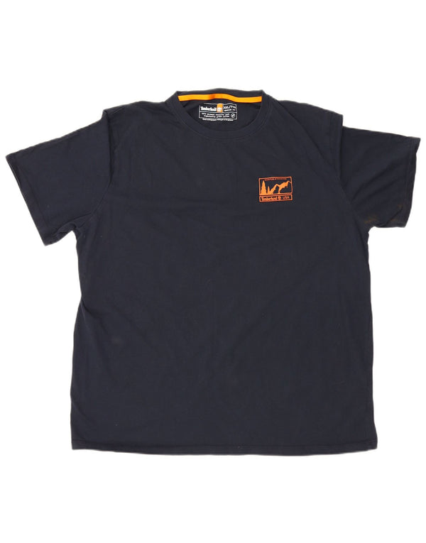 Timberland Mens Regular Fit Graphic T-Shirt Top 2XL Bleu Marine Coton