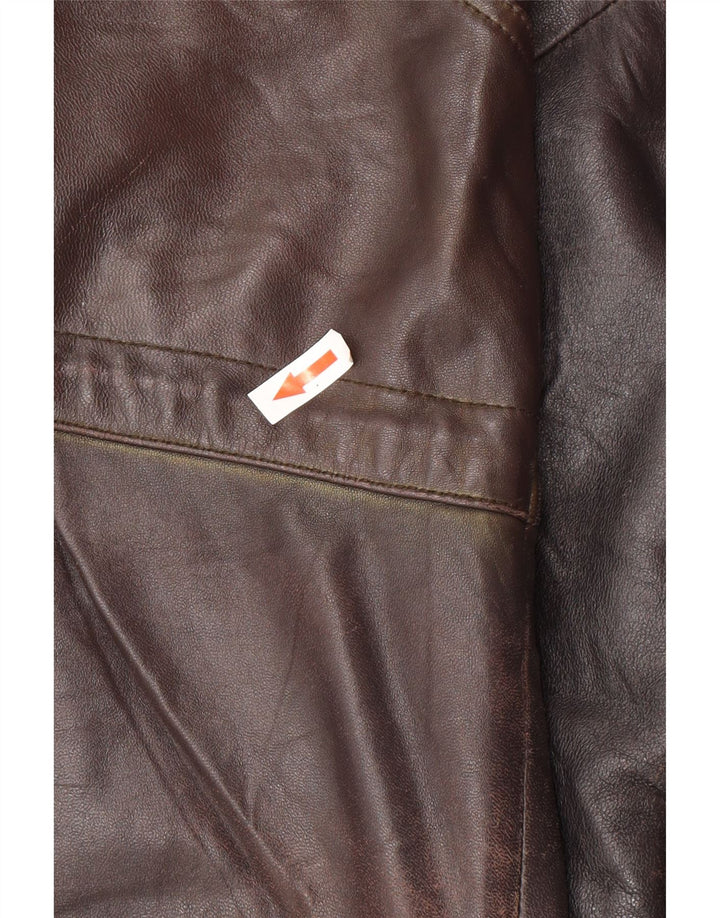 Veste en cuir homme vintage UK 44 2XL Cuir noir