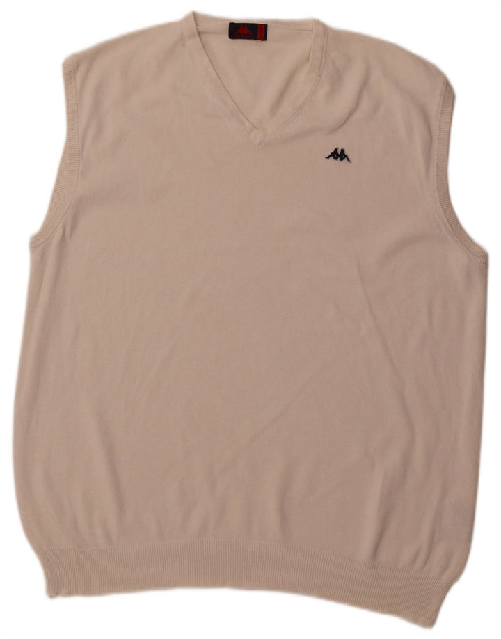 KAPPA Débardeur Homme 2XL Coton Blanc Cassé