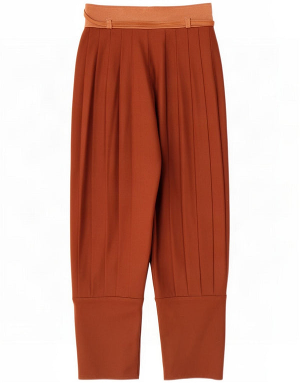 Vintage Womens High Waist Tapered Cropped Trousers W26 L24 Brown
