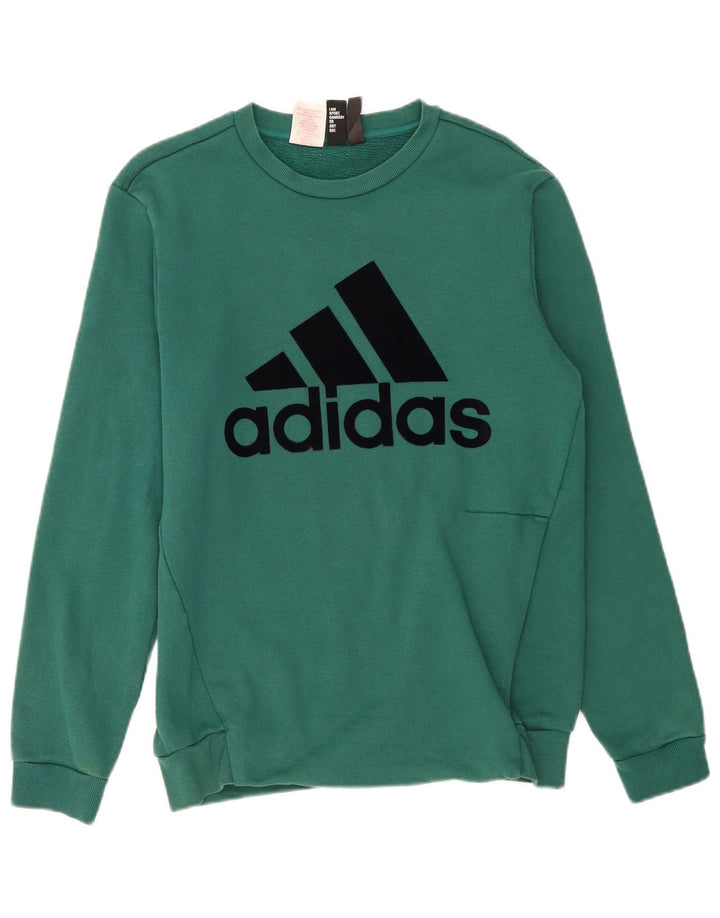 Adidas Sweatshirt Jumper Garçon 15-16 ans Vert Coton