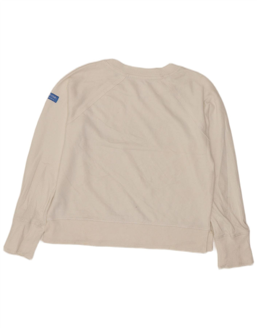 CALVIN KLEIN Sweat-shirt court Performance pour femme UK 8 Small Blanc