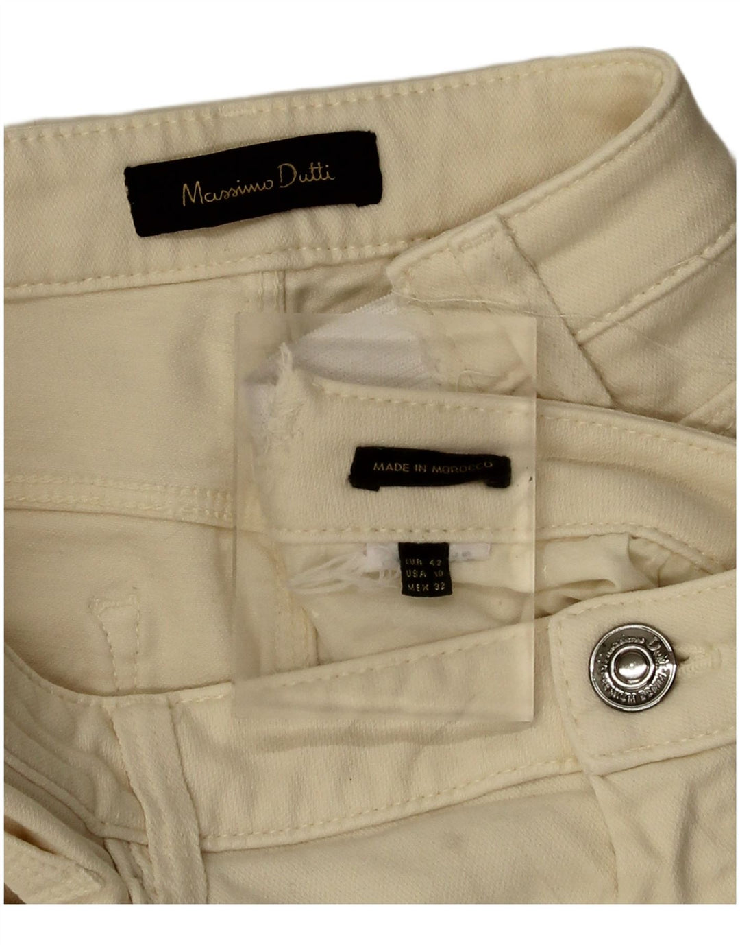 Massimo Dutti Jean droit pour femme EU 42 Large W32 L28 Beige