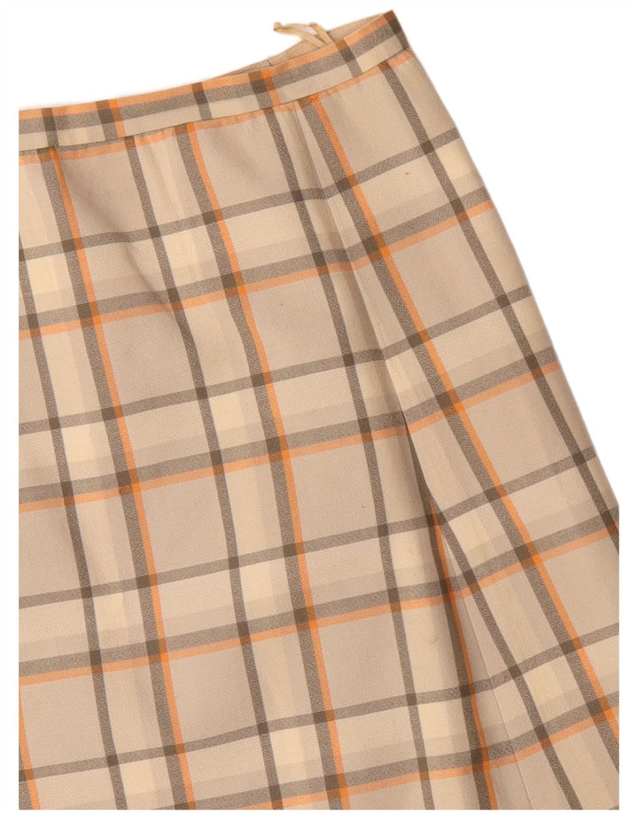 VINTAGE Jupe trapèze femme W30 carreaux beige moyen