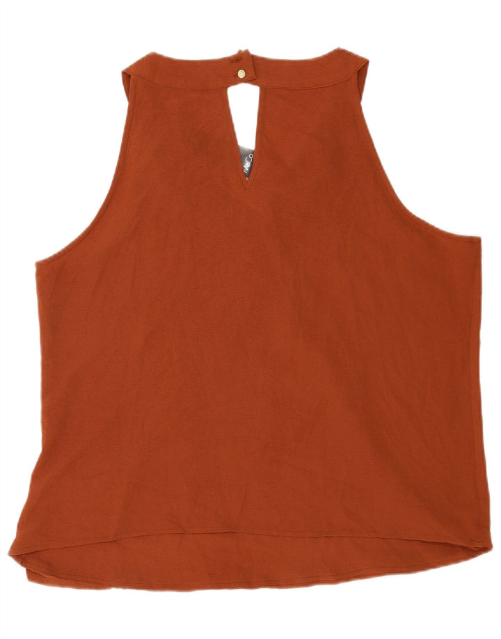M&Co Chemisier sans manches pour femme UK 20 2XL Marron Polyester