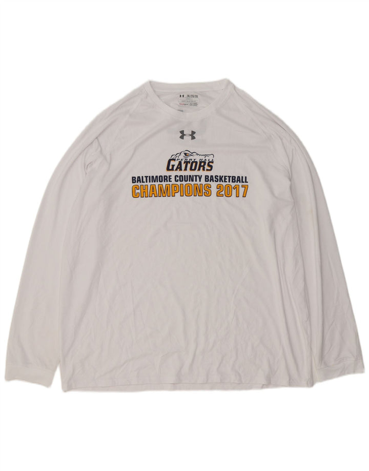 UNDER ARMOUR Haut Graphique Manches Longues 2XL Homme Blanc