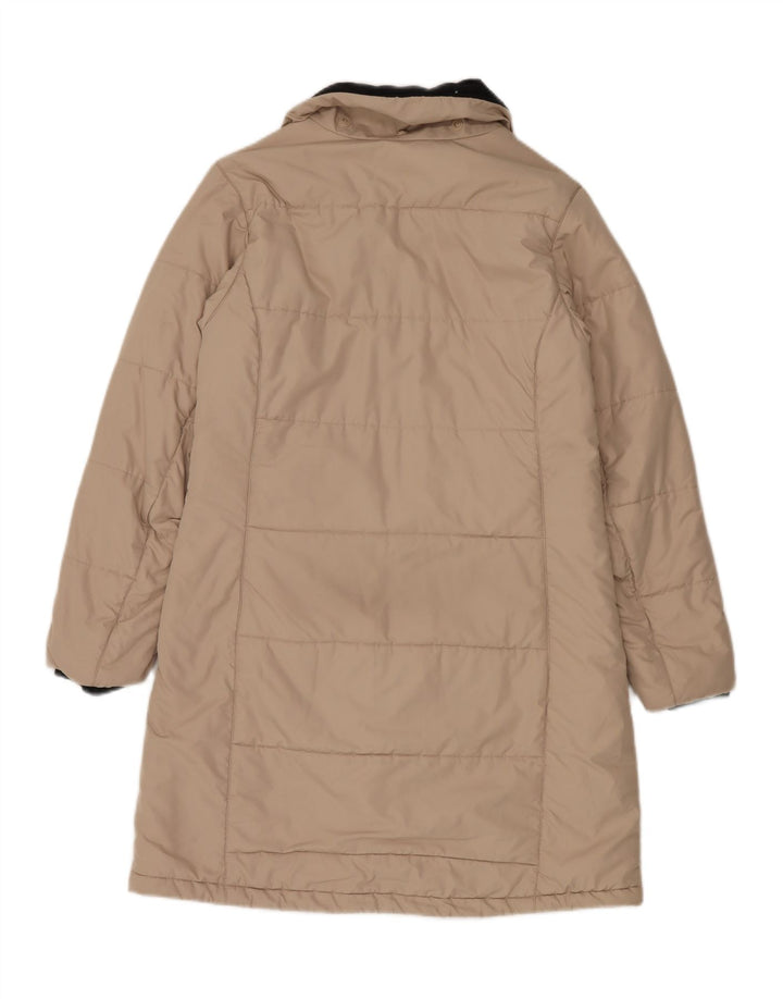 JACK WOLFSKIN Womens Padded Coat UK 12/14 Medium Beige Polyester