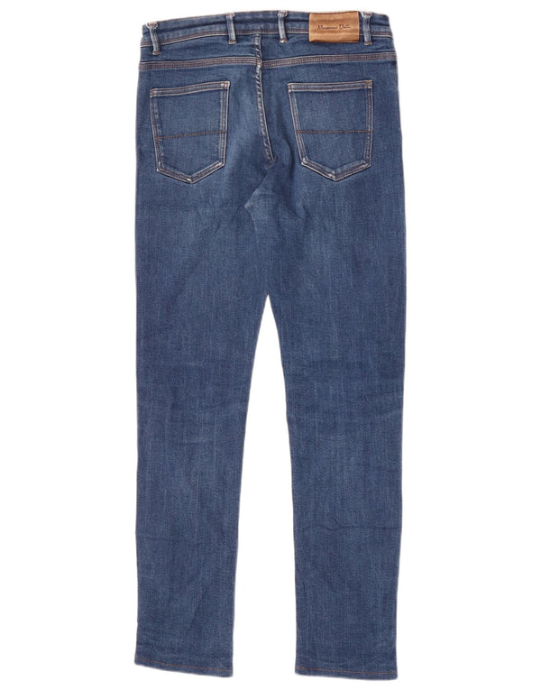 Massimo Dutti Jean slim pour homme EU 40 Medium W31 L30 Bleu Coton
