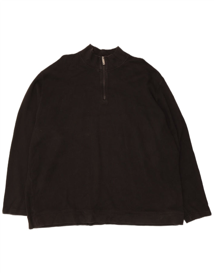 EDDIE BAUER Sweat-shirt col zippé pour homme XL en coton noir