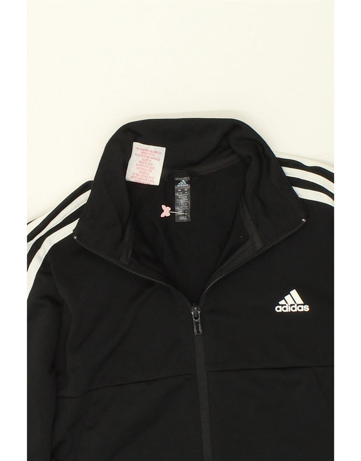 ADIDAS Boys Climalite Tracksuit Top Jacket 11-12 Years Black Polyester Vintage Adidas and Second-Hand Adidas from Messina Hembry 