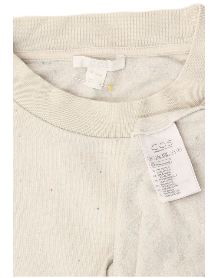 Cos Sweat-shirt surdimensionné pour femme UK 10 Petit coton moucheté blanc