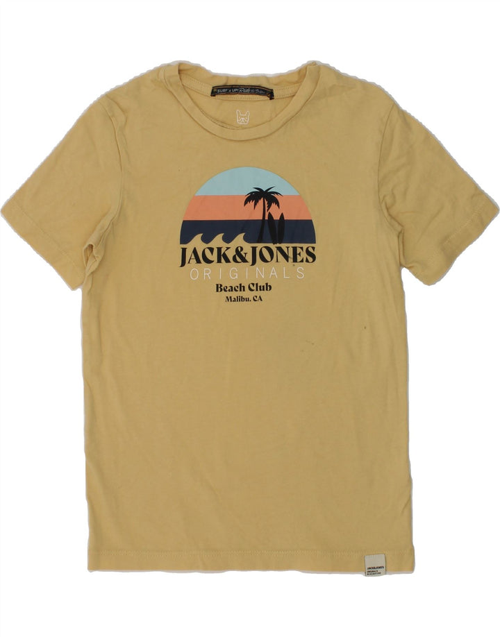 JACK & JONES Boys Graphic T-Shirt Top 7-8 Years Yellow | Vintage Jack & Jones | Thrift | Second-Hand Jack & Jones | Used Clothing | Messina Hembry 
