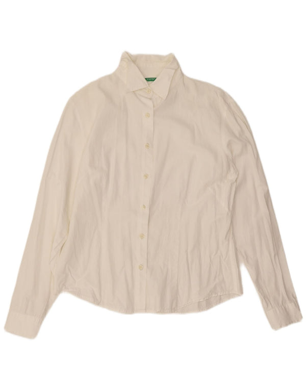 Benetton Chemise Femme UK 16 Large Blanc