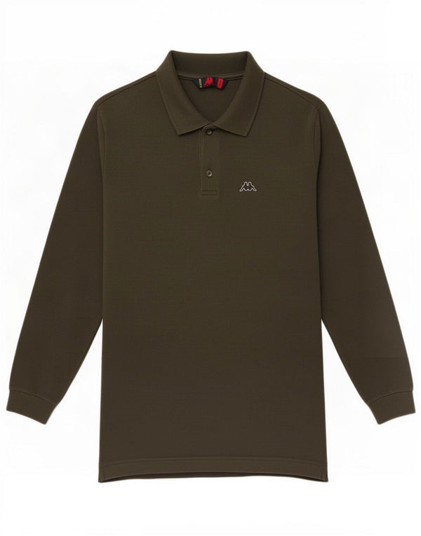 Kappa Polo à manches longues pour homme en coton kaki Taille L