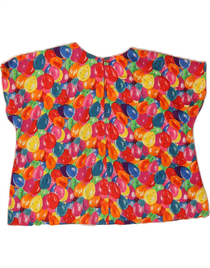VINTAGE Womens Abstract Pattern Crop Blouse Top UK 12 Medium Multicoloured Vintage Vintage and Second-Hand Vintage from Messina Hembry 